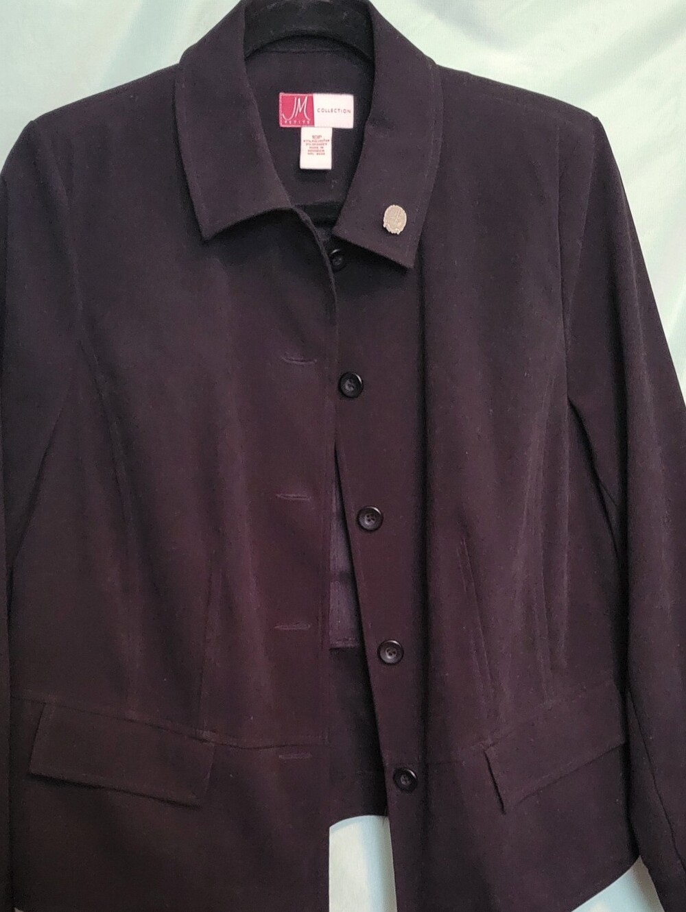 JM Collection Black Button-Front Women's Jacket